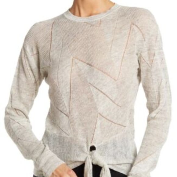NWT $295 Veronica Beard Elina Crew Neck Sweater XL in Grey Melange - Picture 1 of 12